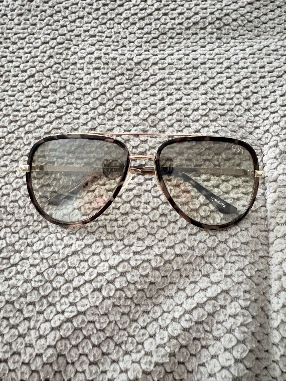 Quay Australia Aviator Sunglasses in Tortoiseshell and Gold